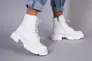 Ботинки женские кожаные белого цвета на шнурках и с замком зимние Фото 1