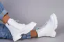 Ботинки женские кожаные белого цвета на шнурках и с замком зимние Фото 6