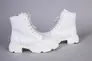 Ботинки женские кожаные белого цвета на шнурках и с замком зимние Фото 11