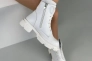 Ботинки женские кожаные белого цвета на шнурках и с замком зимние Фото 15