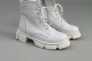 Ботинки женские кожаные белого цвета на шнурках и с замком зимние Фото 20