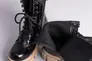 Ботинки женские кожа наплак черные на шнурках и с замком на бежевой подошве Фото 10