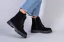 Ботинки женские замшевые черные на шнурках и с замком на цигейке Фото 1