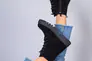 Ботинки женские замшевые черные на шнурках и с замком на цигейке Фото 8