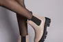 Ботинки женские кожаные бежевого цвета с резинкой зимние Фото 3