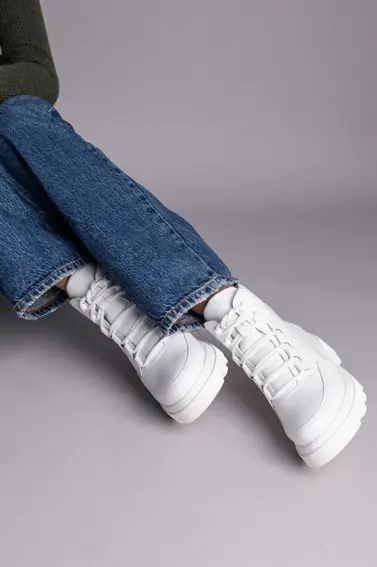 Ботинки женские кожаные белые зимние фото 6 — интернет-магазин Tapok