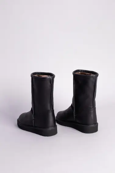Угги женские кожаные черные матовые фото 8 — интернет-магазин Tapok