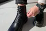 Ботинки мужские кожаные черного цвета с желтой строчкой зимние Фото 13