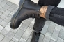 Ботинки мужские кожаные черного цвета с желтой строчкой зимние Фото 25