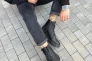 Ботинки мужские кожаные черного цвета с желтой строчкой зимние Фото 26