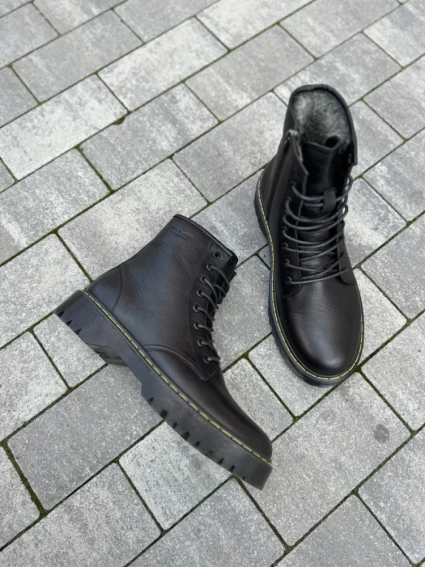 Ботинки мужские кожаные черного цвета с желтой строчкой зимние фото 32 — интернет-магазин Tapok