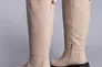 Чоботи-труби жіночі шкіра флотар бежевого кольору на чорній підошві зимові Фото 8