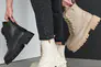 Жіночі черевики шкіряні зимові молочні Yuves 5578 На хутрі Фото 2