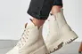 Жіночі черевики шкіряні зимові молочні Yuves 5578 На хутрі Фото 7