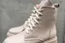 Женские ботинки кожаные зимние бежевые Yuves 5578 На меху Фото 1