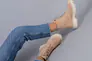 Ботинки женские замшевые пудровые на шнурках на цигейке Фото 8