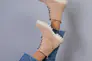 Ботинки женские замшевые пудровые на шнурках на цигейке Фото 11