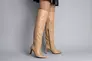 Ботфорты женские кожаные бежевого цвета на каблуке демисезонные Фото 9