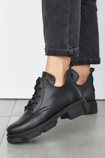 Женские ботинки кожаные весна/осень черные Emirro 2079 кож подкладка