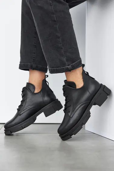 Женские ботинки кожаные весна/осень черные Emirro 2079 кож подкладка фото 10 — интернет-магазин Tapok
