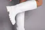 Сапоги-трубы женские кожаные белого цвета демисезонные Фото 3