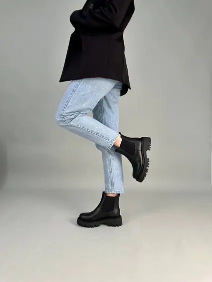 Челси женские кожаные черные демисезонные фото 6 — интернет-магазин Tapok