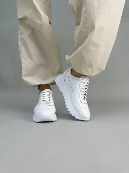 Кроссовки женские кожаные белого цвета фото 3 — интернет-магазин Tapok