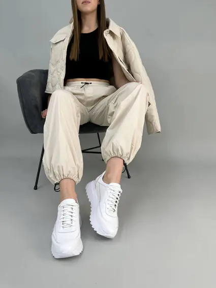 Кроссовки женские кожаные белого цвета фото 8 — интернет-магазин Tapok