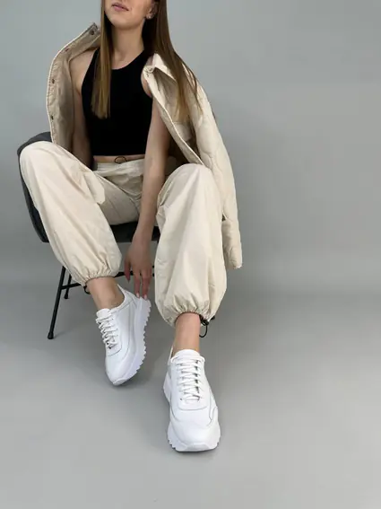 Кроссовки женские кожаные белого цвета фото 9 — интернет-магазин Tapok