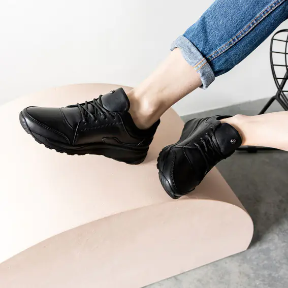 Кросівки жіночі шкіряні 581671 Чорні фото 6 — інтернет-магазин Tapok