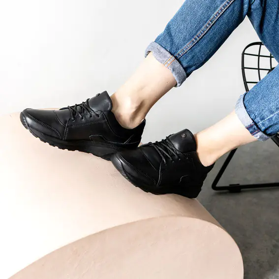 Кросівки жіночі шкіряні 581671 Чорні фото 9 — інтернет-магазин Tapok