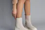Ботинки женские замшевые молочые с кожаной вставкой молочного цвета демисезонные Фото 1