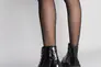Ботинки женские кожа наплак черные на черной подошве низкий ход демисезонные Фото 6