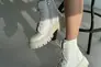 Ботинки женские кожаные бежевые на бежевой подошве низкий ход демисезонные Фото 3