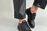 Туфли женские кожаные черные на шнурках низкий ход Фото 3