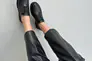 Туфли женские кожаные черные на шнурках низкий ход Фото 12