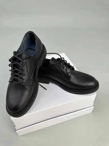 Туфли женские кожаные черные на шнурках низкий ход фото 14 — интернет-магазин Tapok