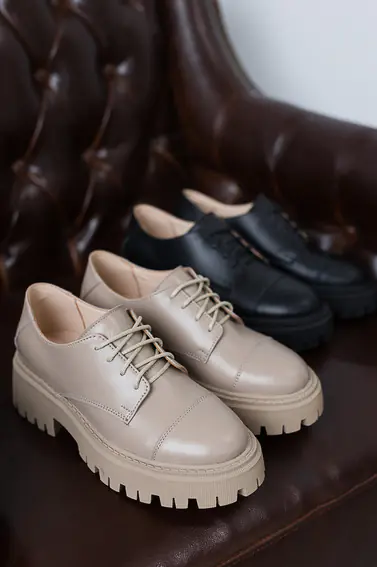 Женские туфли кожаные весна/осень черные Yuves 170 Style фото 5 — интернет-магазин Tapok