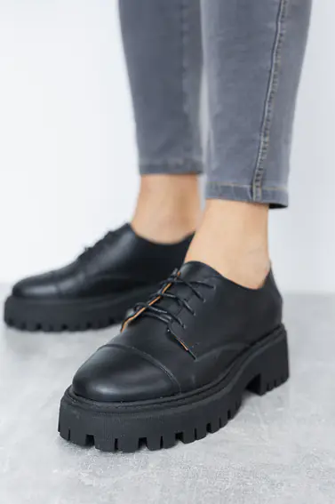 Женские туфли кожаные весна/осень черные Yuves 170 Style фото 9 — интернет-магазин Tapok