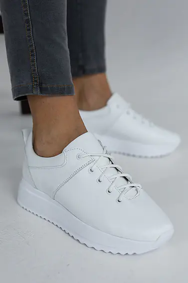 Жіночі кросівки шкіряні весняно-осінні білі Tango 2155 фото 4 — інтернет-магазин Tapok