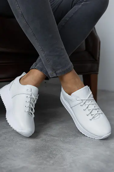 Жіночі кросівки шкіряні весняно-осінні білі Tango 2155 фото 5 — інтернет-магазин Tapok
