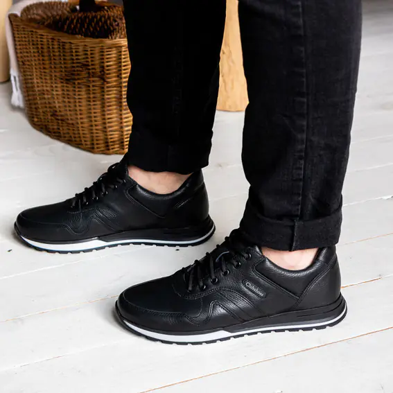 Кросівки чоловічі шкіряні  581623 Чорні фото 4 — інтернет-магазин Tapok