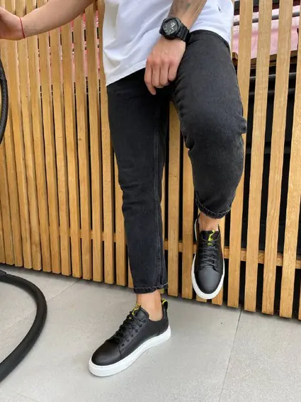 Кеды мужские кожаные черные фото 3 — интернет-магазин Tapok