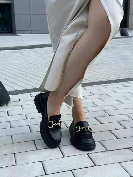 Лоферы женские кожаные черного цвета фото 16 — интернет-магазин Tapok