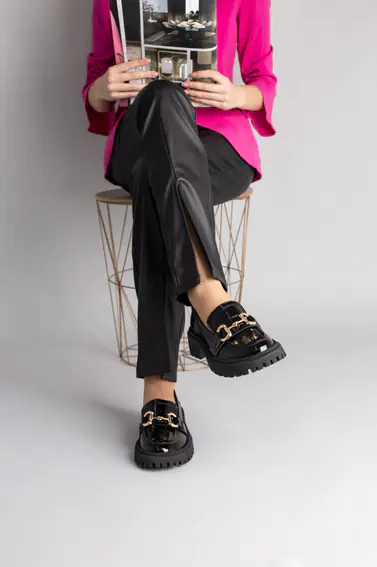 Туфли женские кожа наплак черные фото 6 — интернет-магазин Tapok
