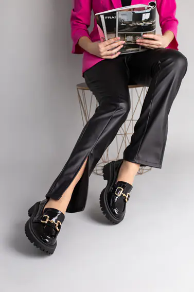 Туфли женские кожа наплак черные фото 7 — интернет-магазин Tapok