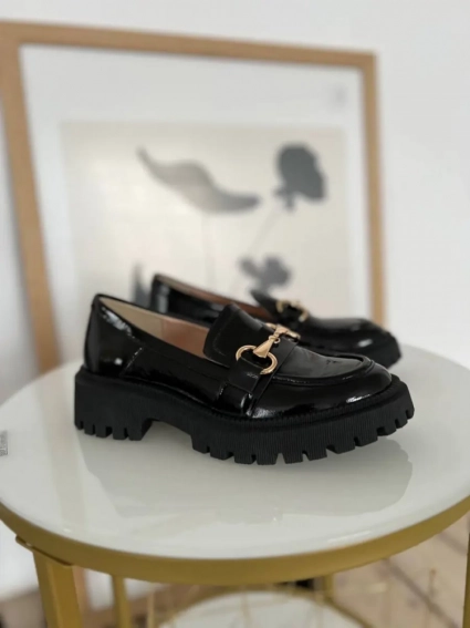 Туфлі жіночі шкіра наплак чорні фото 35 — інтернет-магазин Tapok