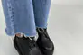 Туфли женские кожаные черного цвета на шнурках Фото 2