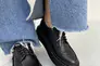 Туфли женские кожаные черного цвета на шнурках Фото 6