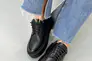 Туфли женские кожаные черного цвета на шнурках Фото 11